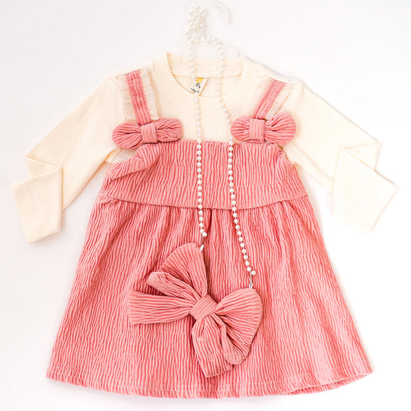 Pink Bow Pearl Party Frock