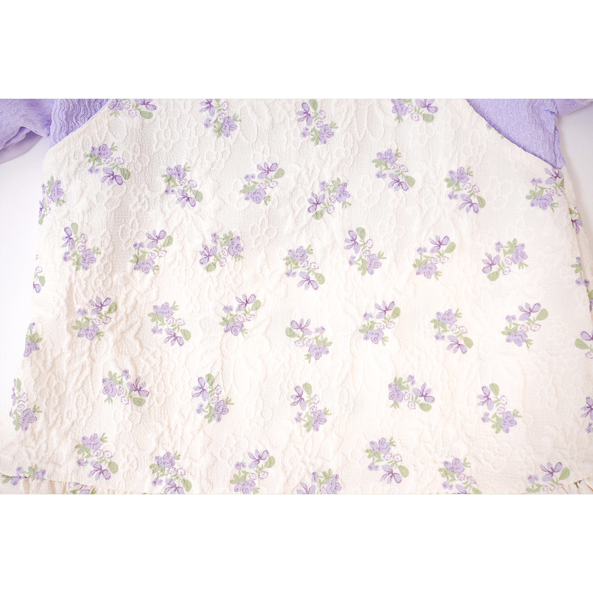 White Purple Floral Casual Frock