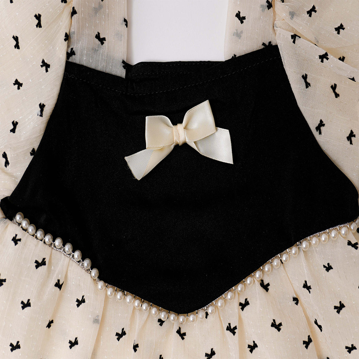 Hundred Little Bows Black & Cream Frock