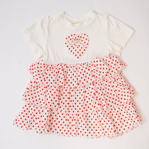 Red Polka Pearl Heart Frock