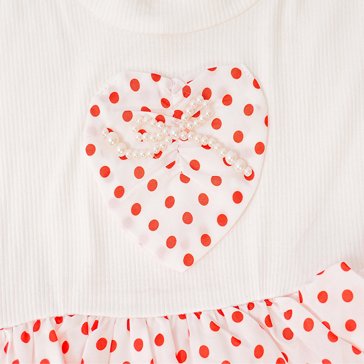 Red Polka Pearl Heart Frock