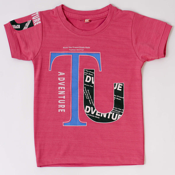 Boys Pink Green Adventure Up Tshirt short combo