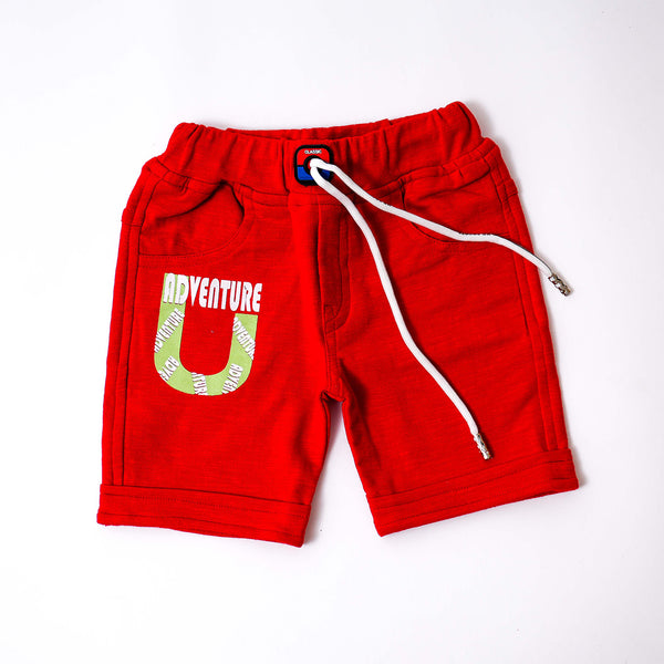 Boys Green Red Adventure UP Tshirt shorts combo