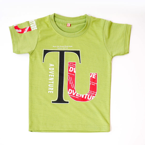 Boys Green Red Adventure UP Tshirt shorts combo