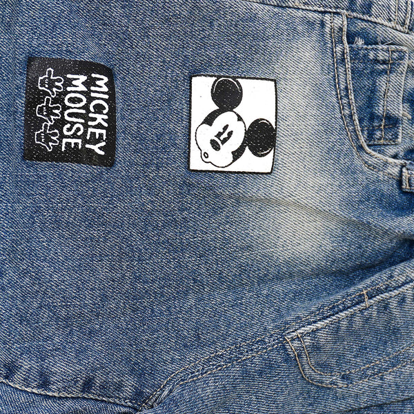 Unisex mickey Mouse Print Denim