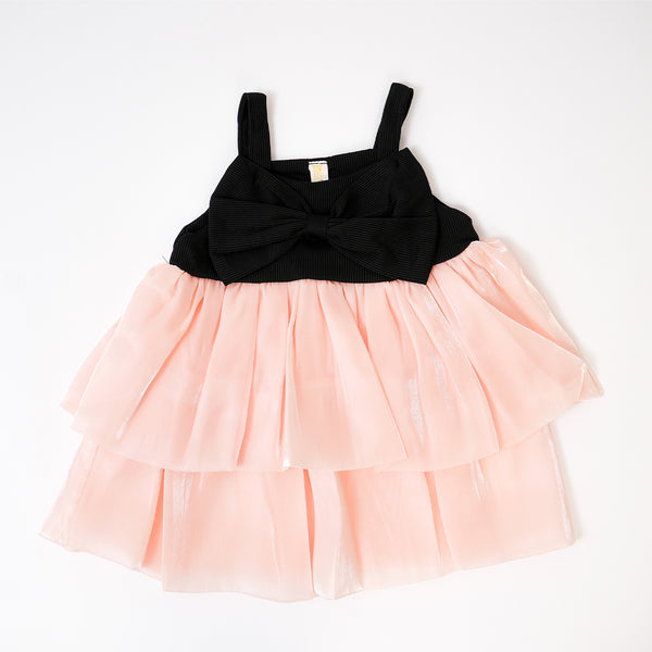 Black Bow Peach Love Frock