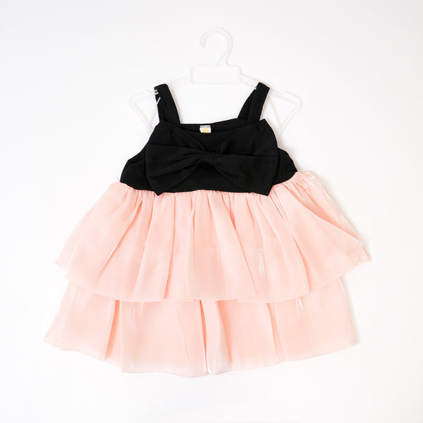 Black Bow Peach Love Frock