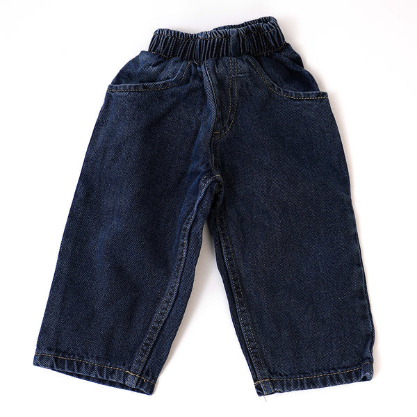 Girls Plain Blue broad bottom denim