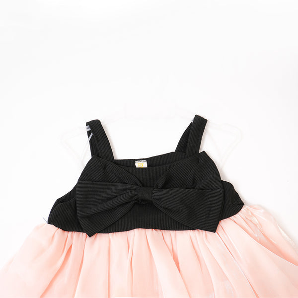 Black Bow Peach Love Frock