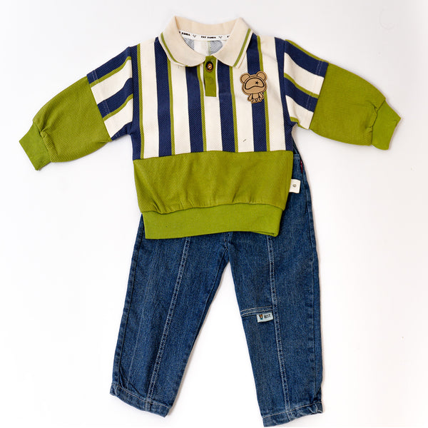 Space Fat Bear Denim Boys Set