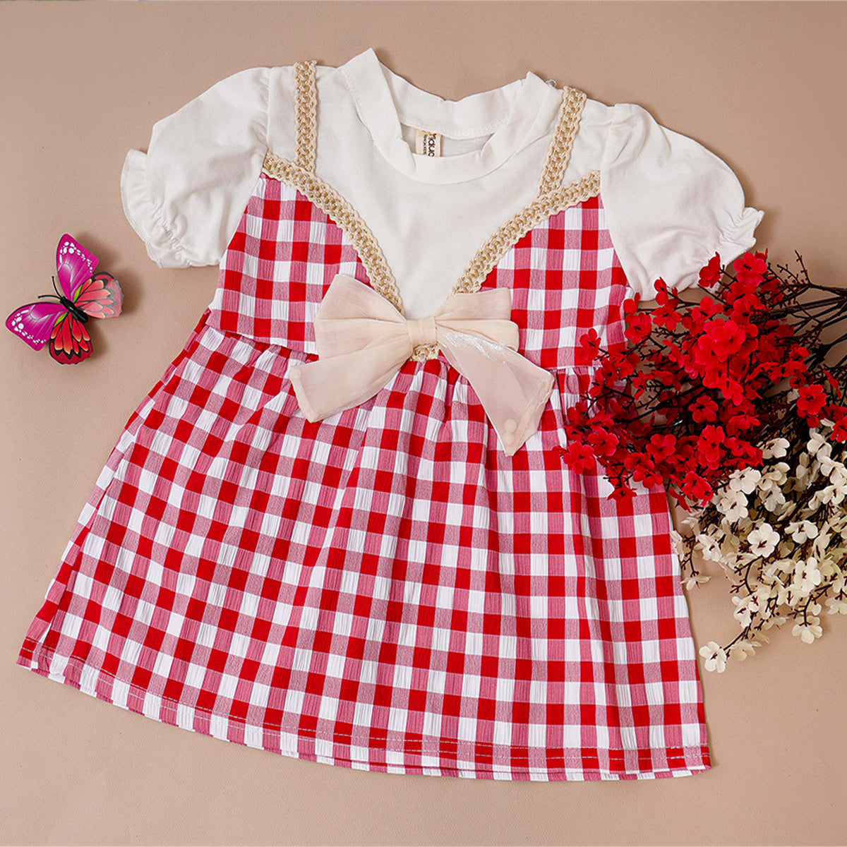 Red White Chekker Frock