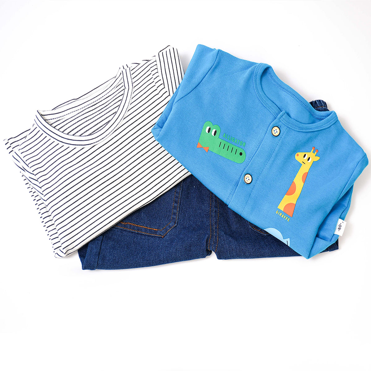 Animal Themed Denim Boys Three Pcs Set