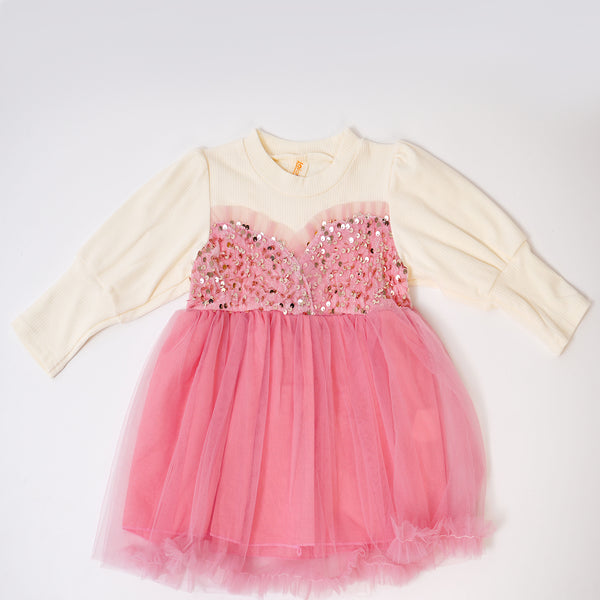 Pink Sequence Party Frock