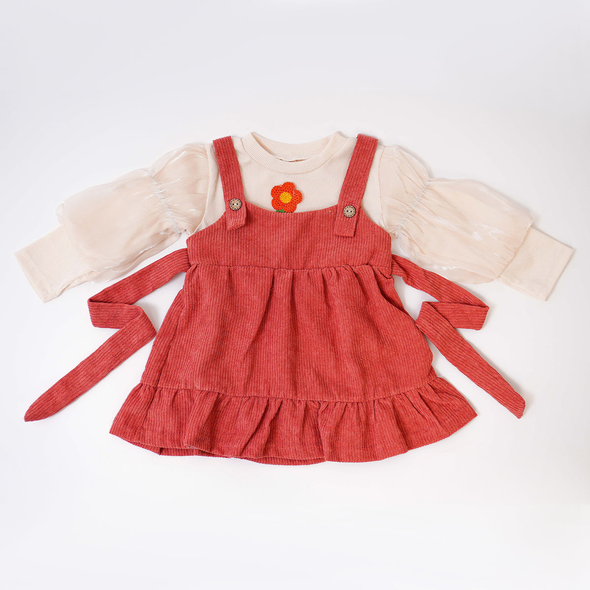 Cherry Red Wood Button Frock