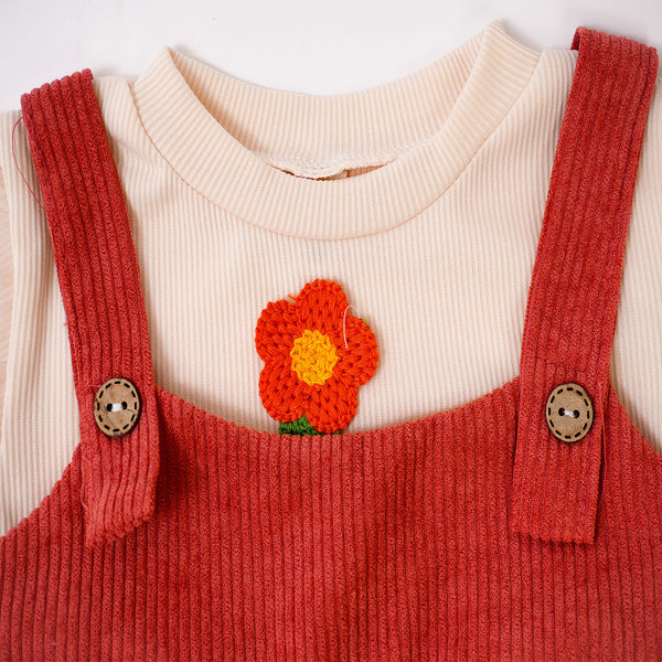 Cherry Red Wood Button Frock