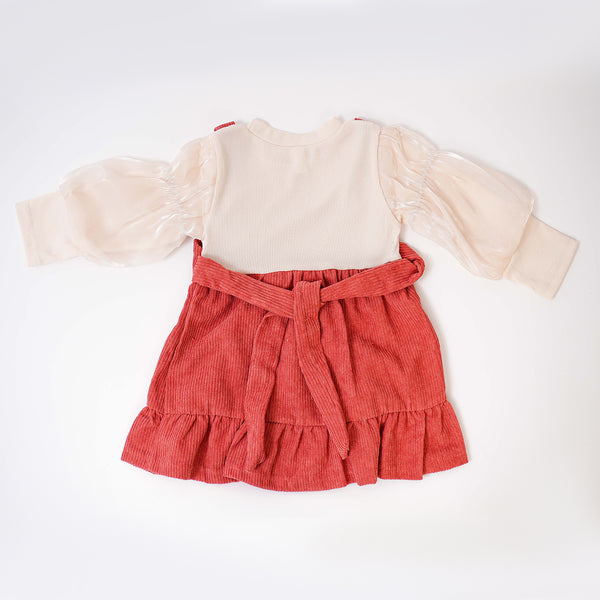 Cherry Red Wood Button Frock