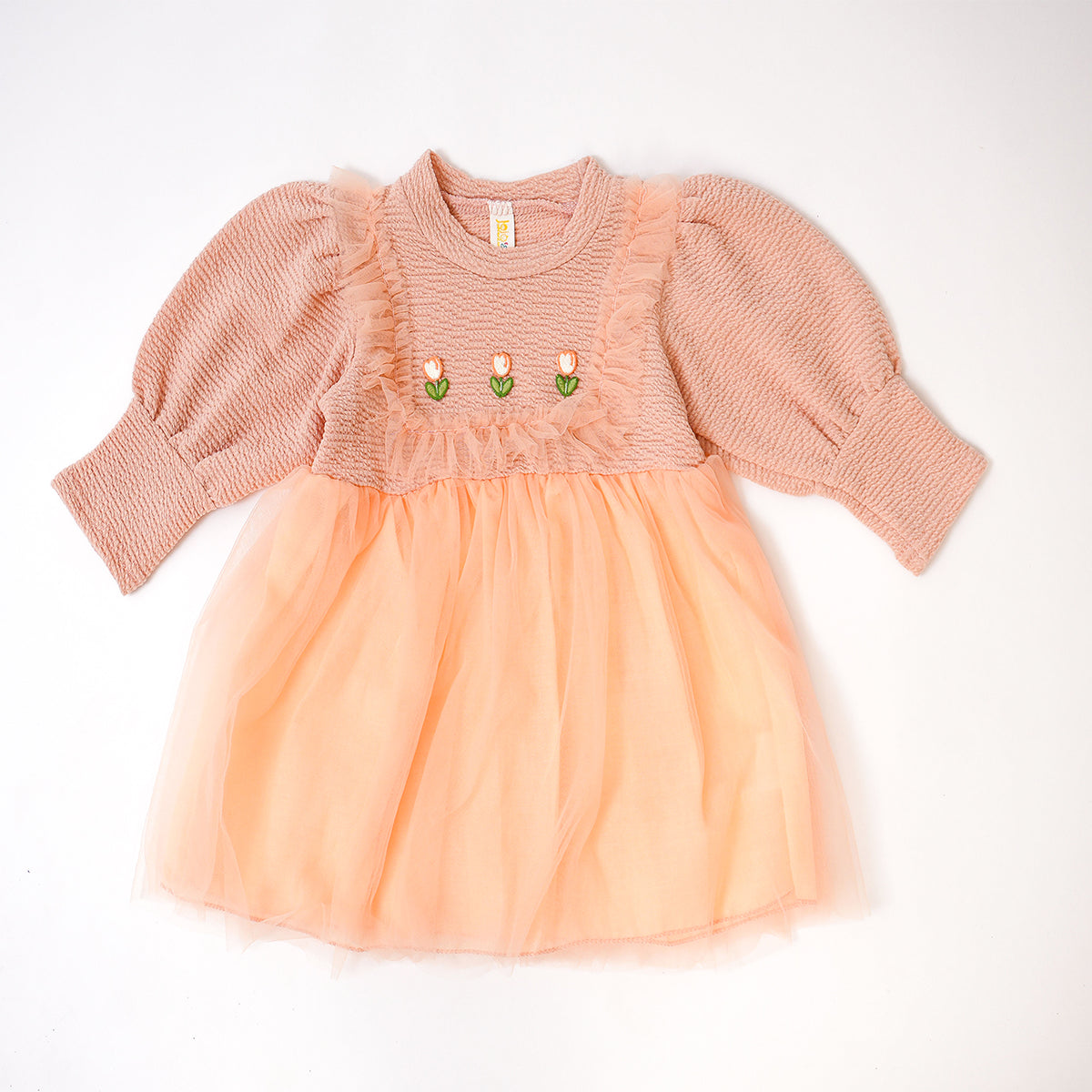 Peachy Flower Party Frock