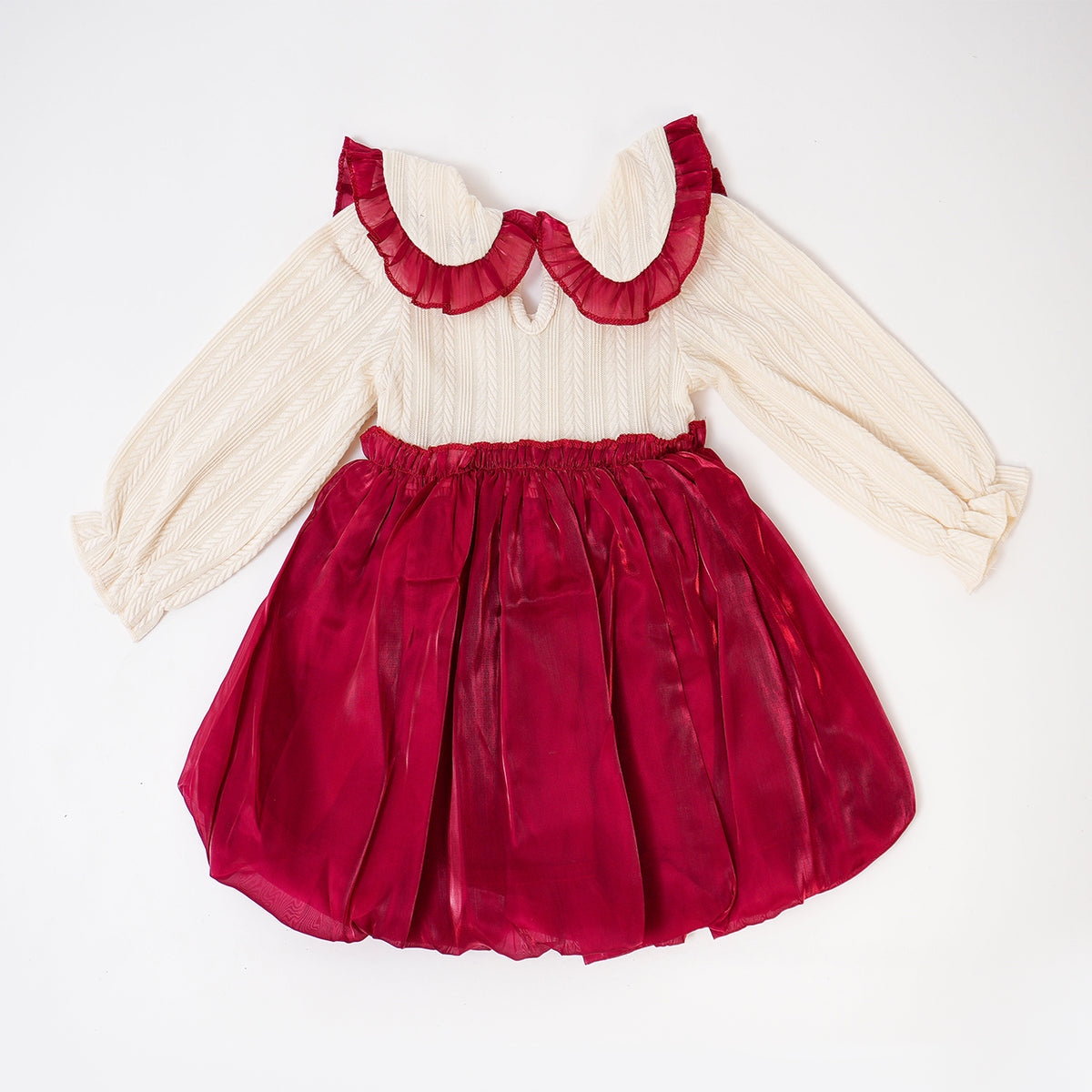 Teddy Bow Frill Neck Frock