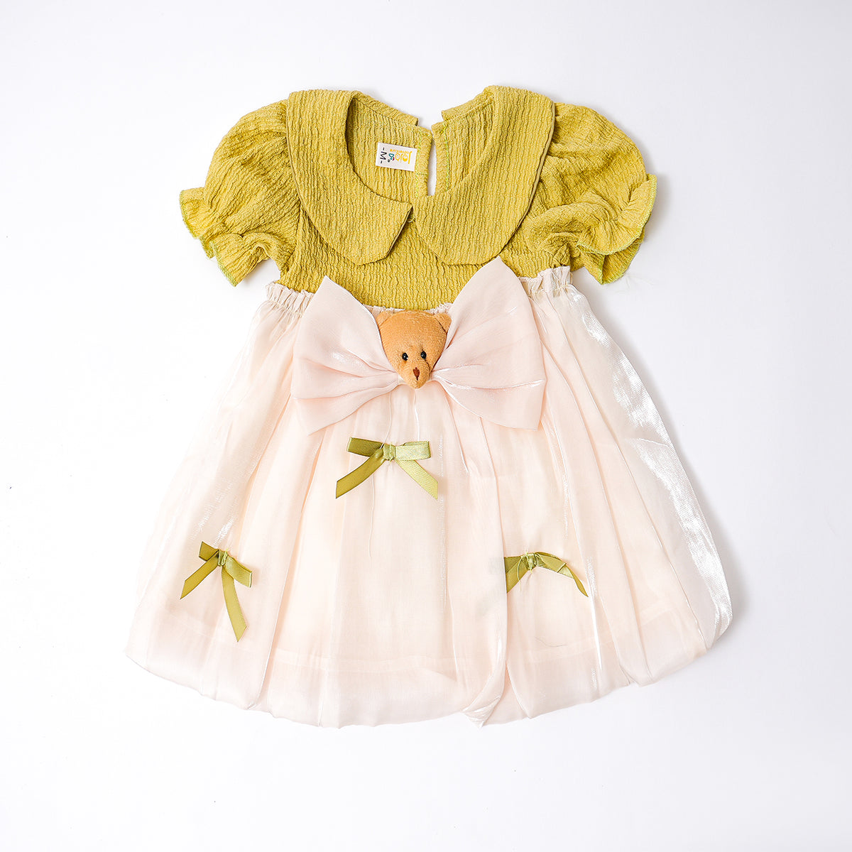 Teddy Bow Green Frock