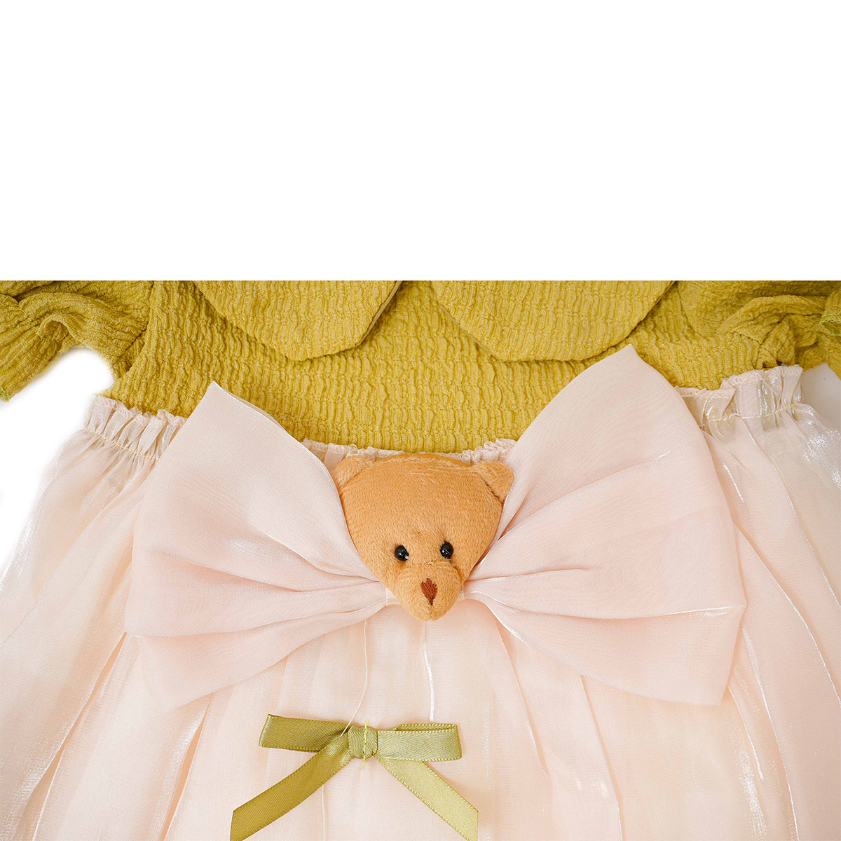 Teddy Bow Green Frock