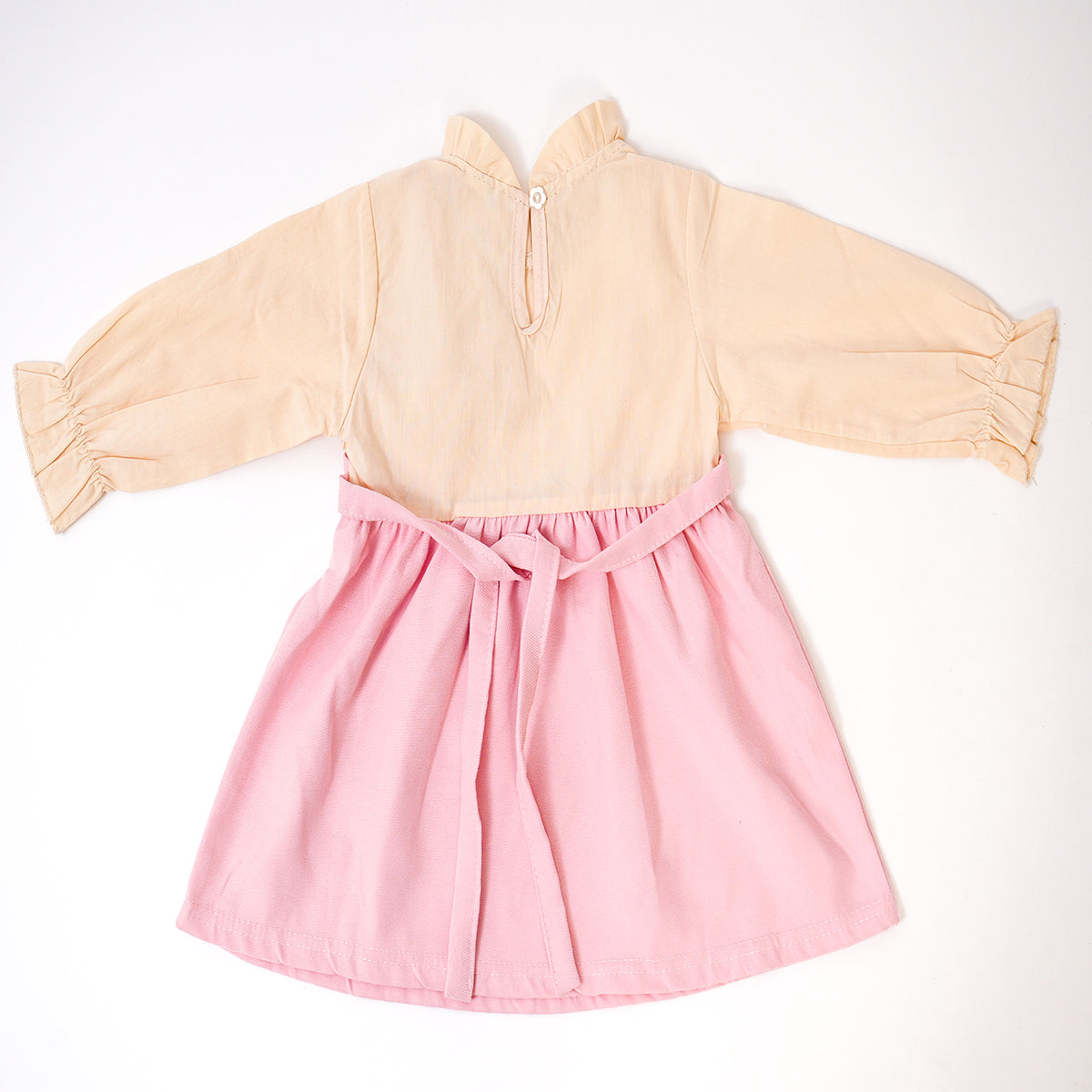 Creamy Top Pinki Bow Frock